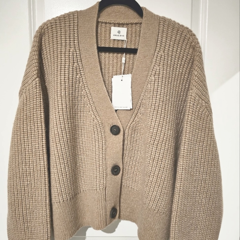 Anine Bing Maxwell rib-knit cardigan NWT Size M - Picture 4 of 9